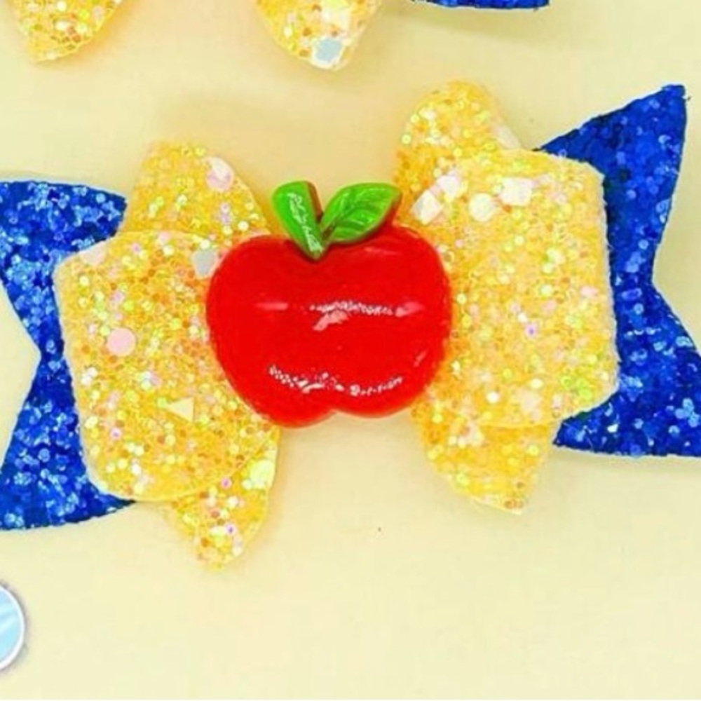 Snow White Blue and Yellow Bow